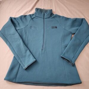 Mountain Hardwear Women's Small Blue Polartec‎ 1/4 Zip Fleece Jacket Pullover